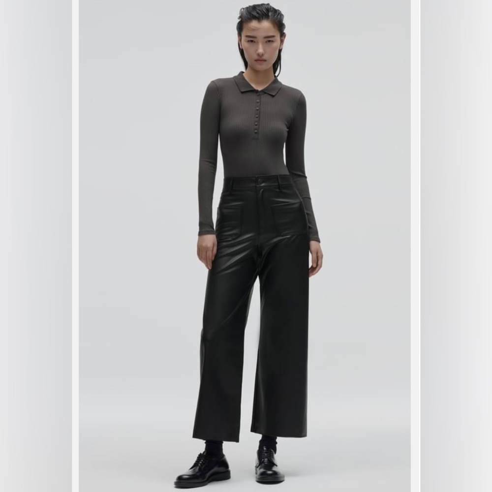 Zara Marine Layer Faux Leather Pant Size 6